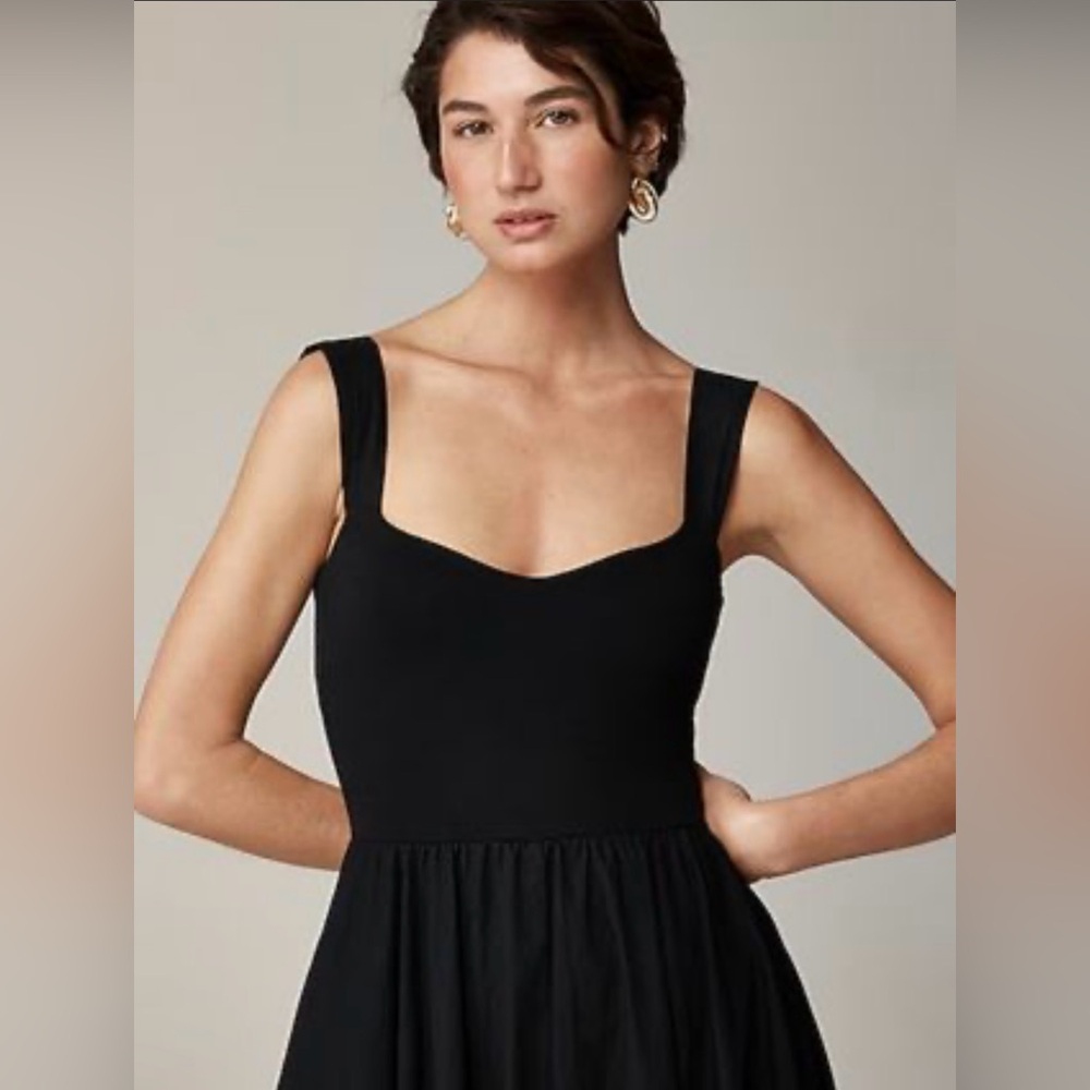 J.Crew NWT A-line Sleeveless Flared U-Neck Plain style Maxi Dress with built Bra